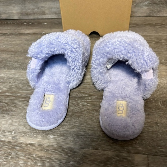UGG | Maxi Curly Scuffetta Slippers In Save Blossom Purple NEW - Picture 6 of 10